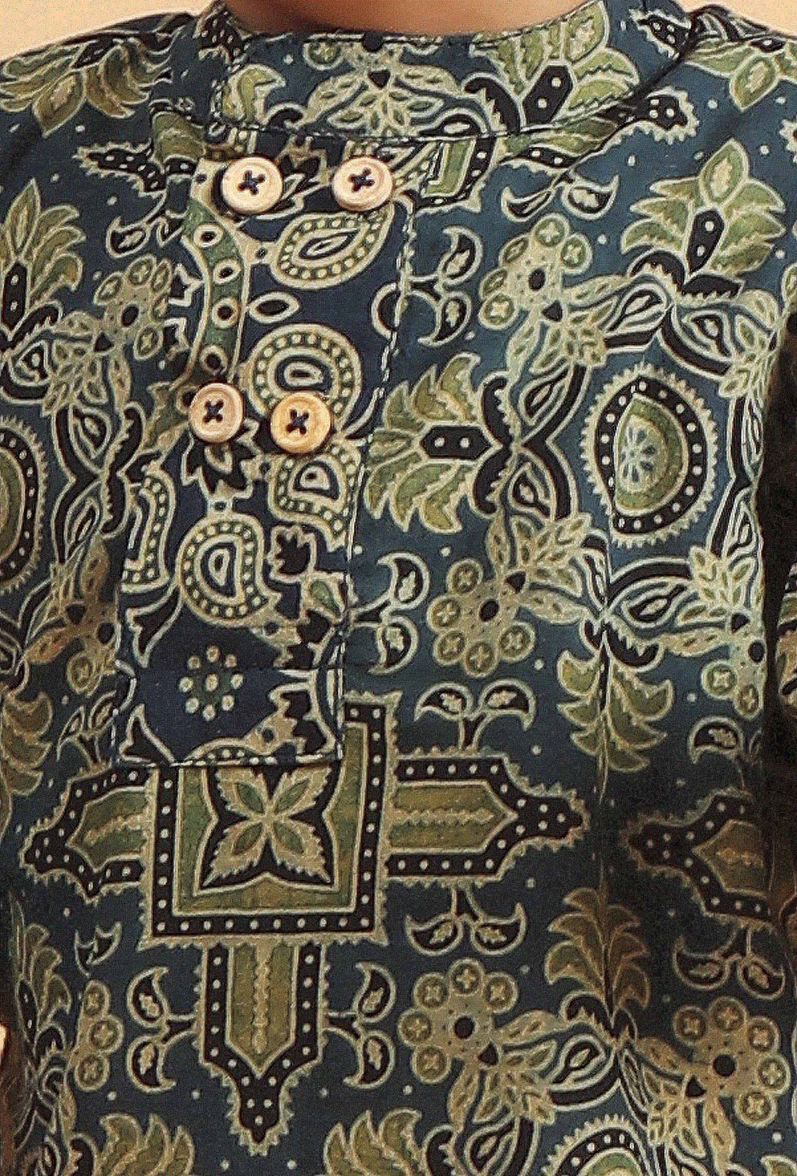 Divij Indigo Ajrakh Print Cotton Kurta & Off White Pyjama