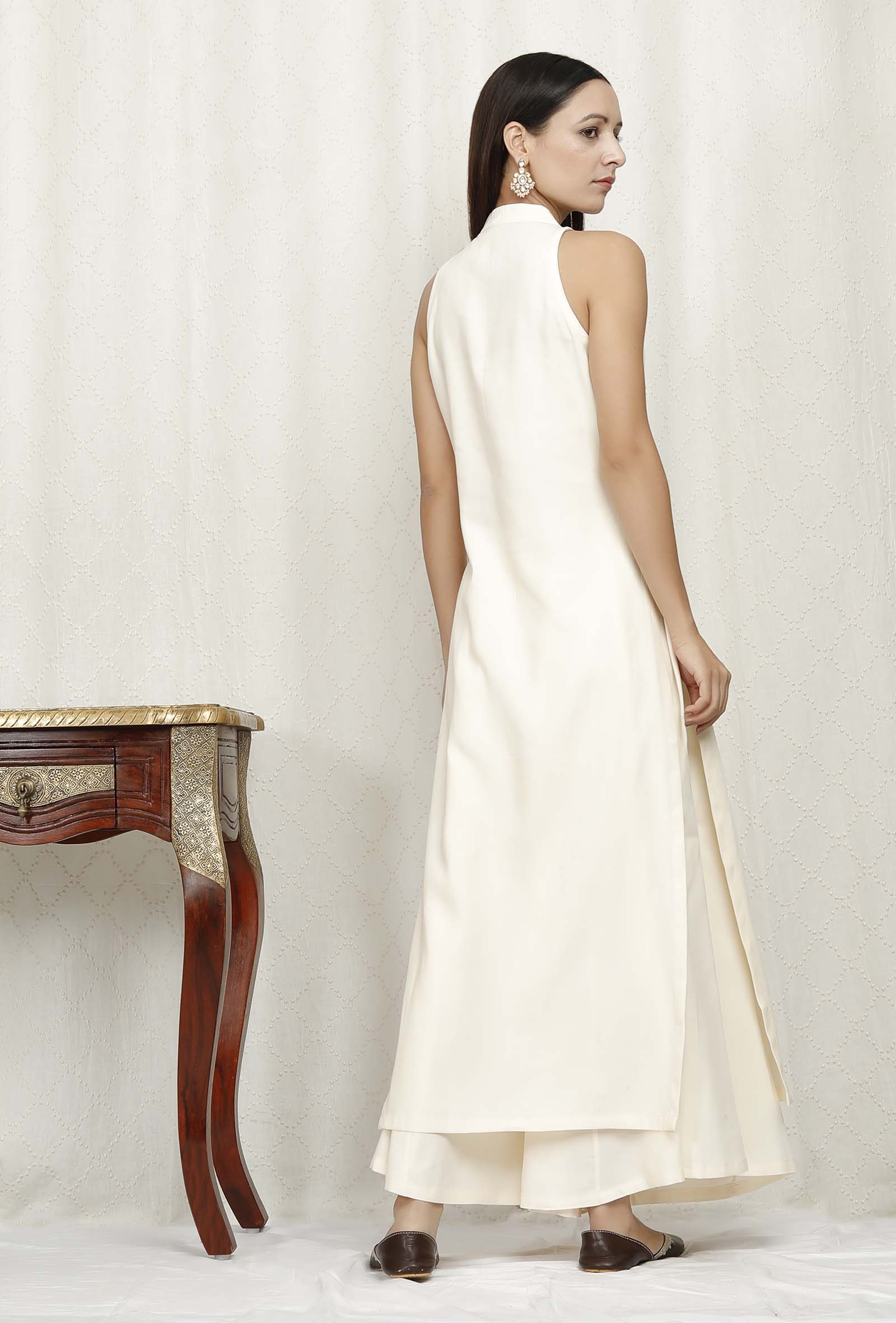 Off White Rayon Kurta