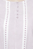 Lilac Floral Stripes Hand-Block Printed A line Cotton Kurta