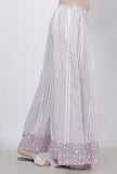 Lilac Stripes Hand Block Printed Cotton Palazzo