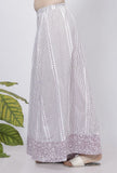 Lilac Stripes Hand Block Printed Cotton Palazzo