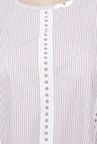 Lilac Asymmetrical Stripes Hand-Block Printed Cotton Kurta