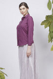 Purple Plain Cotton Shirt