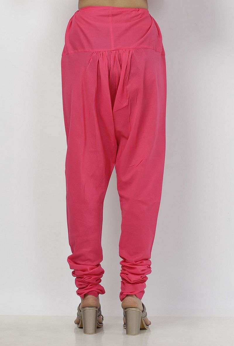 Raisa Pink Plain Cotton Chooridar