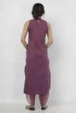 Iya Plain Purple Halter Neck Straight Fit Kota Kurta