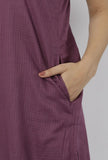 Iya Plain Purple Halter Neck Straight Fit Kota Kurta