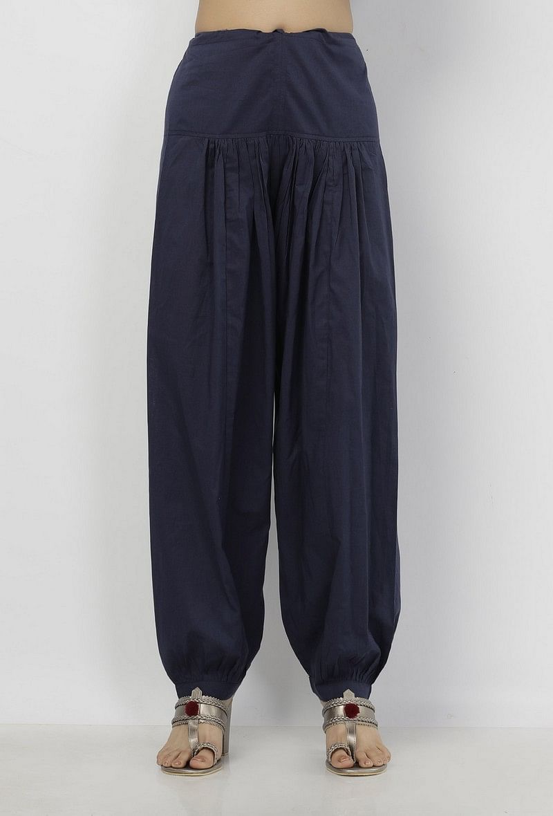 Aegean Blue Plain Cotton Salwar
