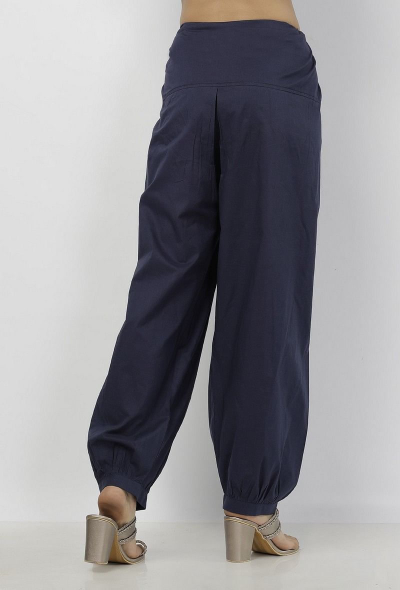 Aegean Blue Plain Cotton Salwar