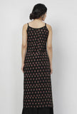 Kani Black Floral Buti Hand-Block Printed Cotton Slip