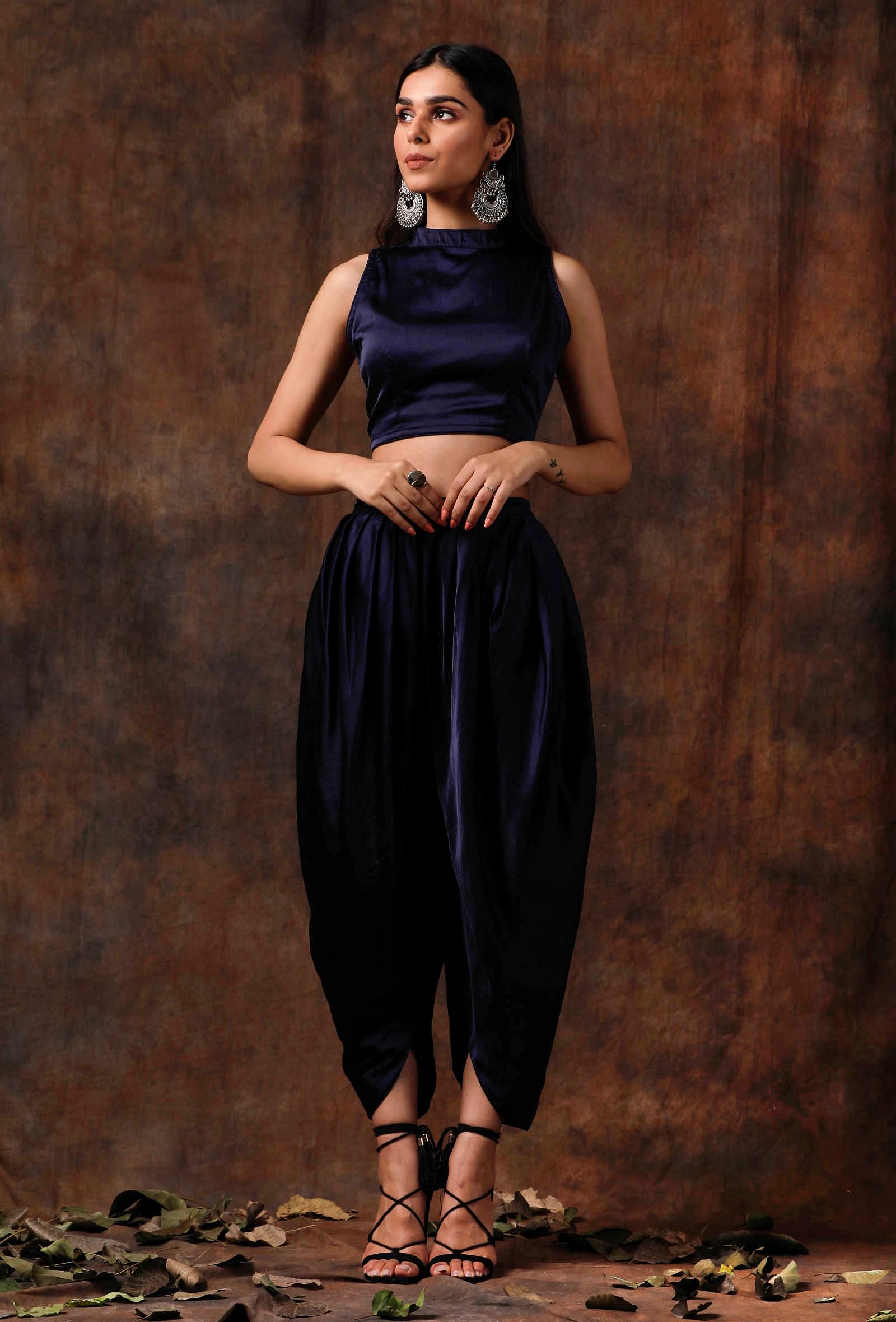 Blue Satin Blouse