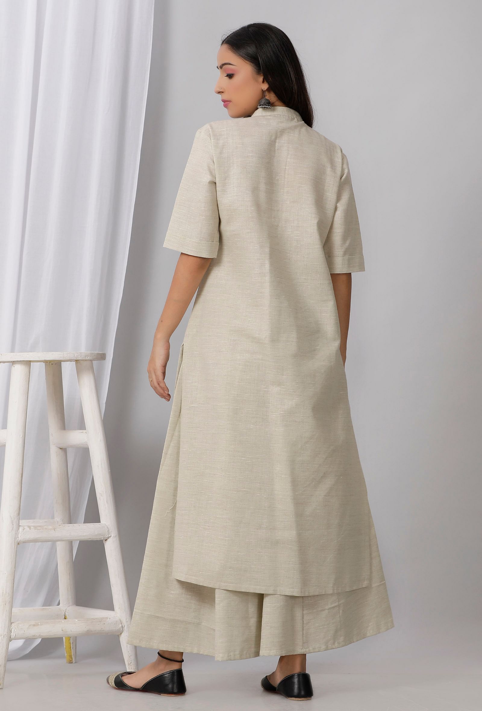 Sea Green Cotton Khadi Kurta