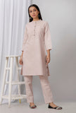 Pastel Purple Cotton Short Khadi Kurta