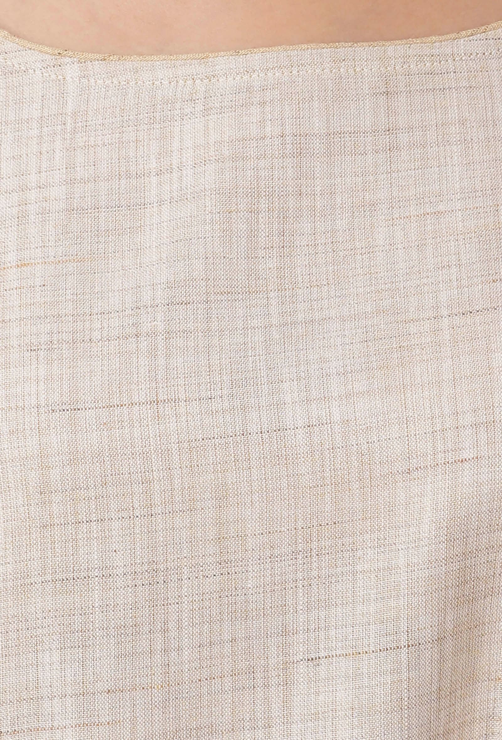 Beige Round Neck Cotton Khadi A Line Kurta