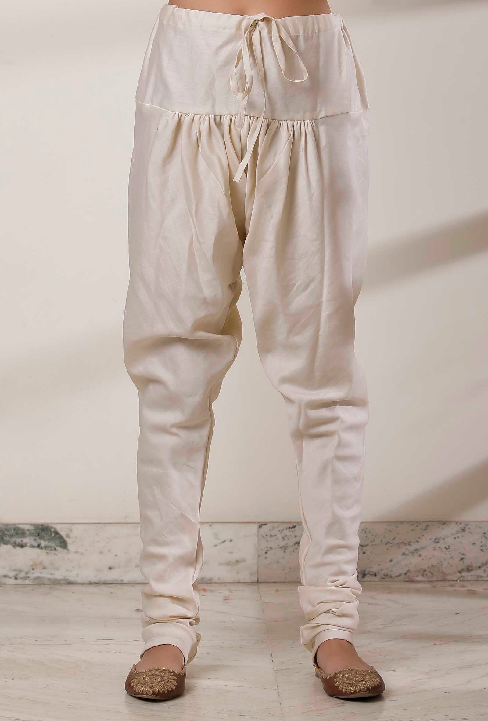 Set of 2: Off White Kalidar Kurta with Churidar