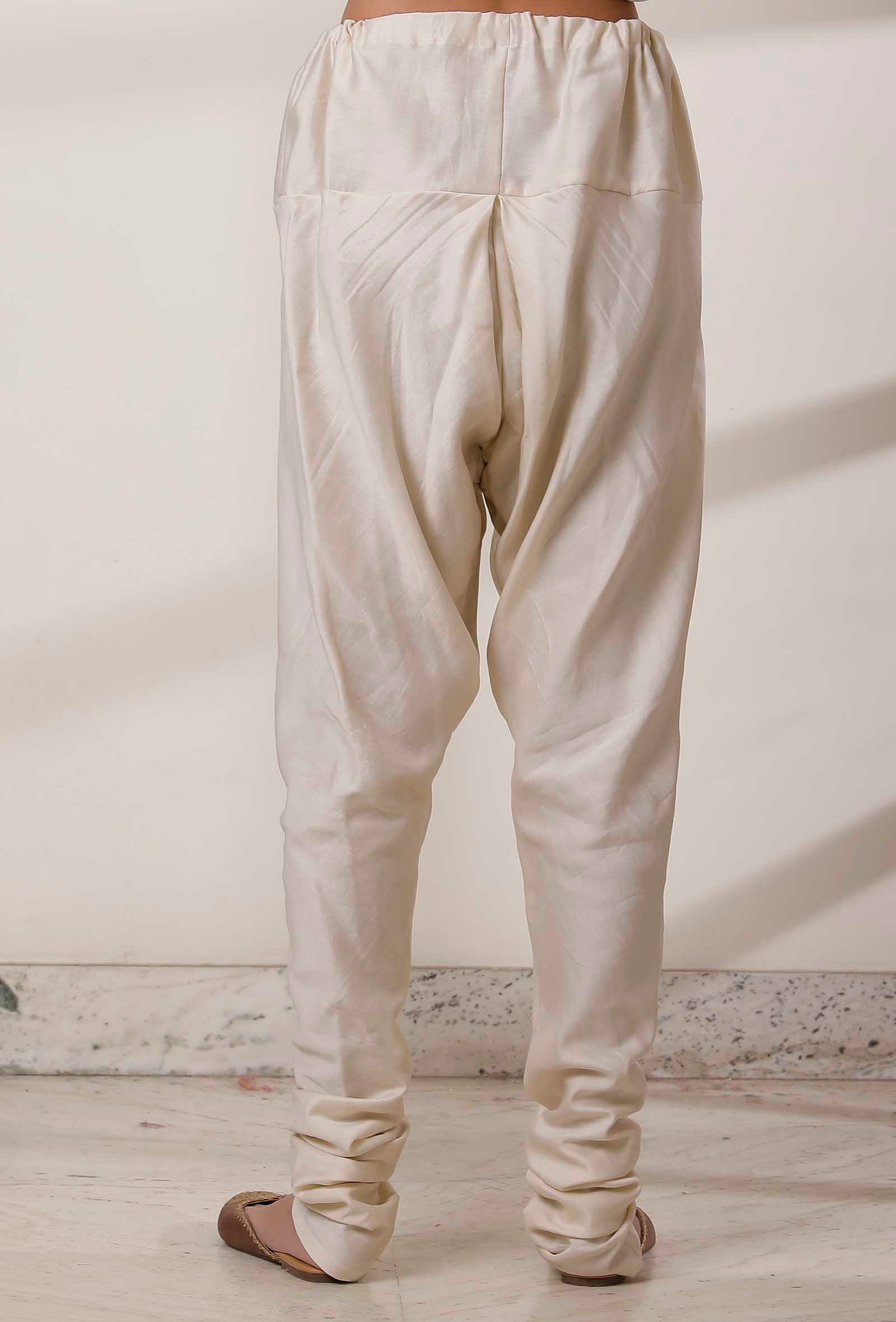 Set of 2: Off White Kalidar Kurta with Churidar