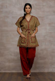Peehu Mint Green Wool Poncho