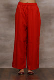 Kaya Red Palazzo Wool Pants