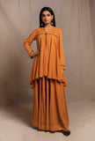 Mustard Yellow Front Open Asymmetrical Top