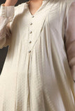 Beige Organza Sleeve Anarkali Kurta