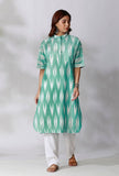 Aquamarine Green Ikkat Kurta