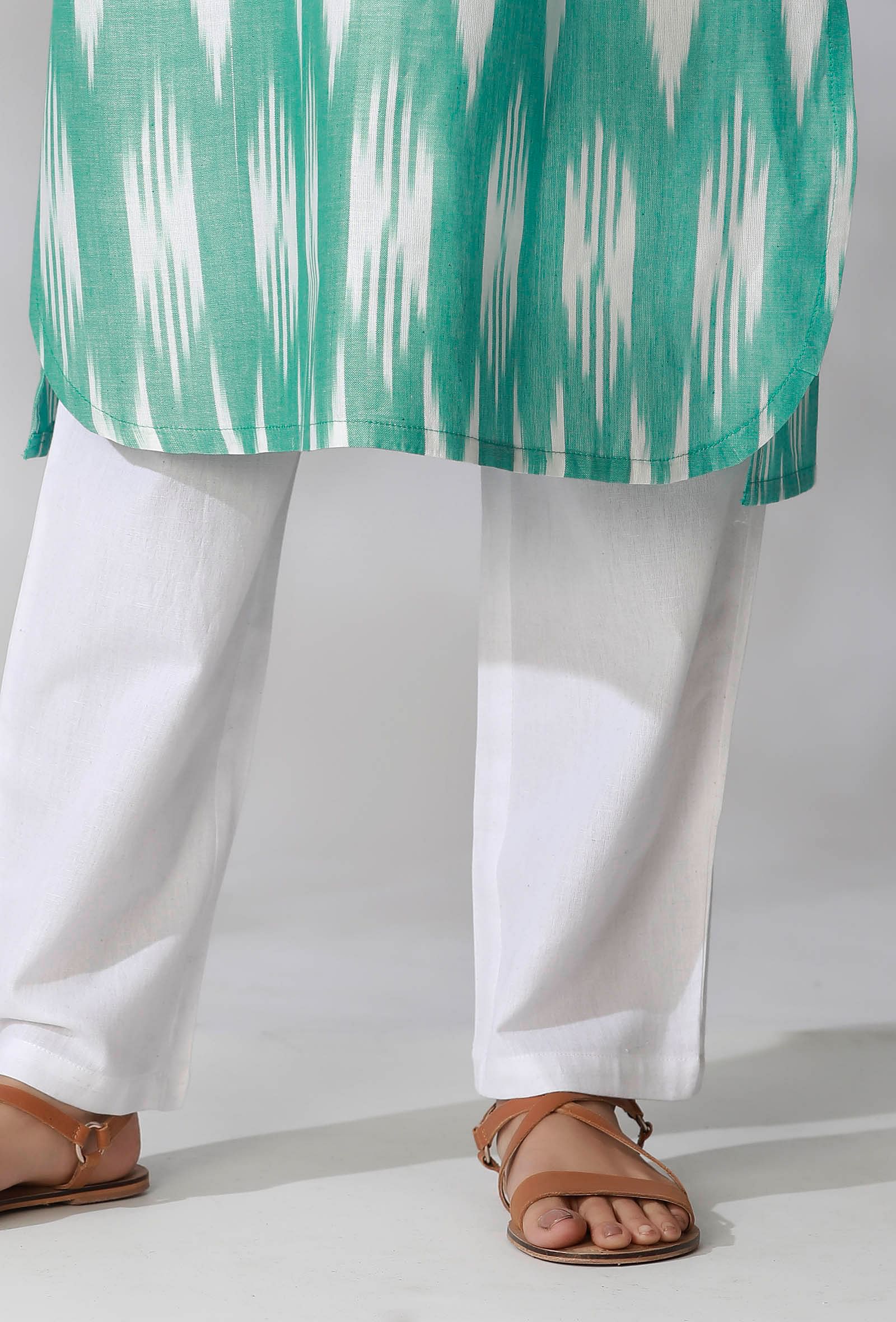 Aquamarine Green Ikkat Kurta