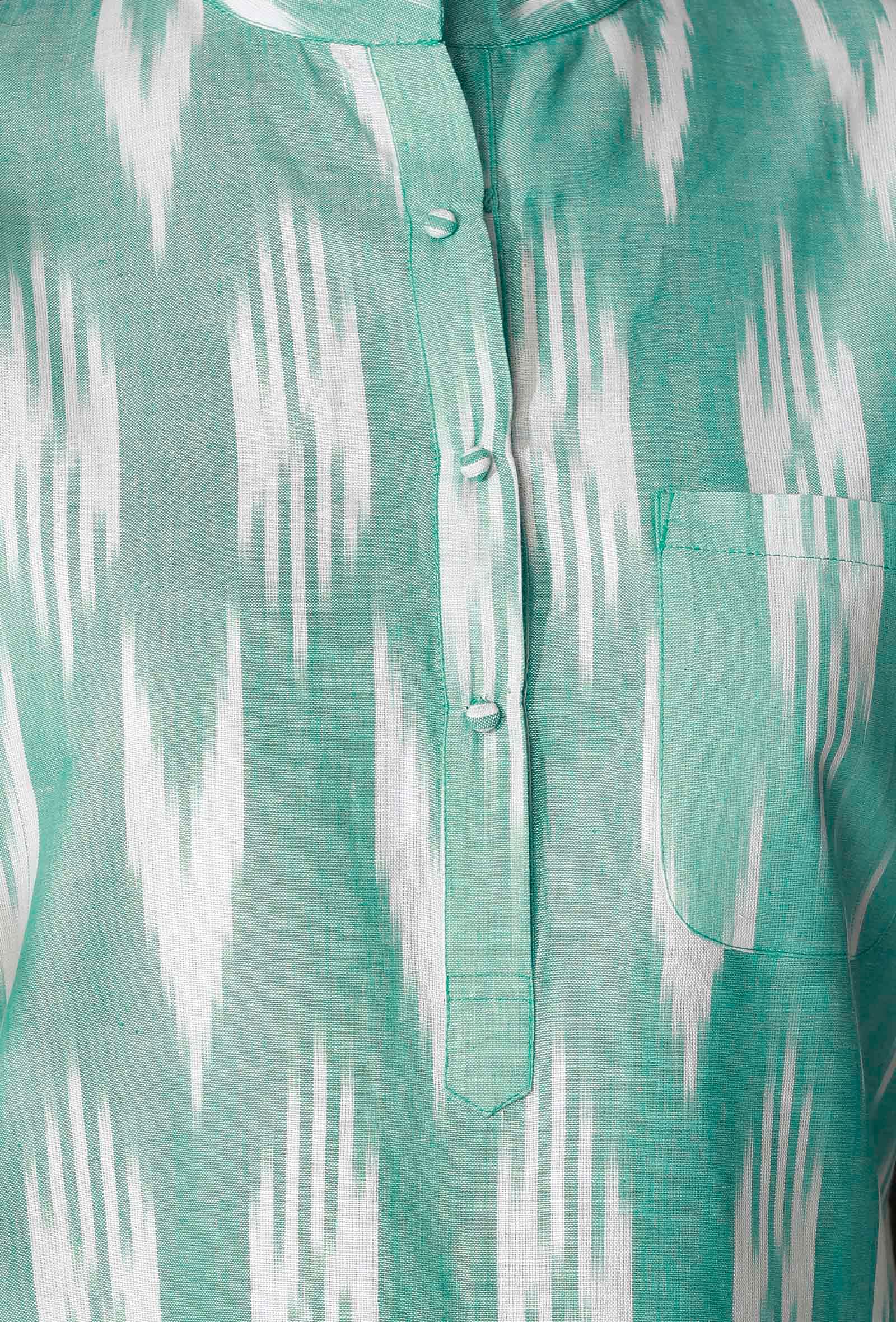 Aquamarine Green Ikkat Kurta