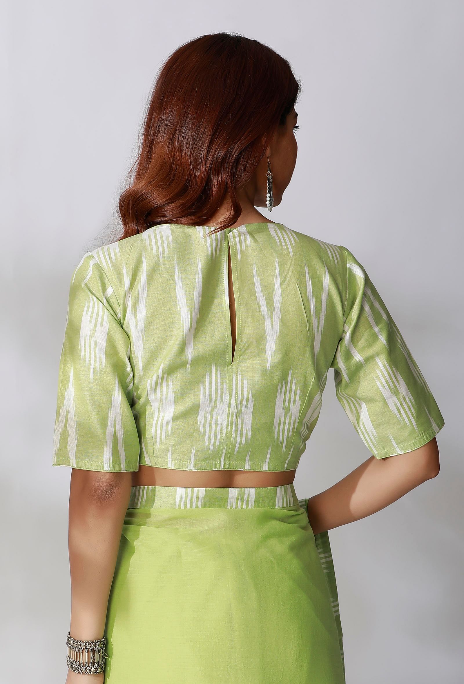 Lime Green Ikkat Blouse