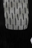 Black Asymmetrical Tie-Up Kurta With Ikkat Yoke In Front And Back Side Panels