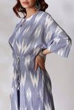 Blue Ikkat Tie-Up Kurta