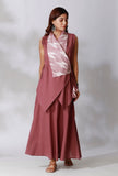 Mauve Color Cotton Wrap Around Reversible Shirt