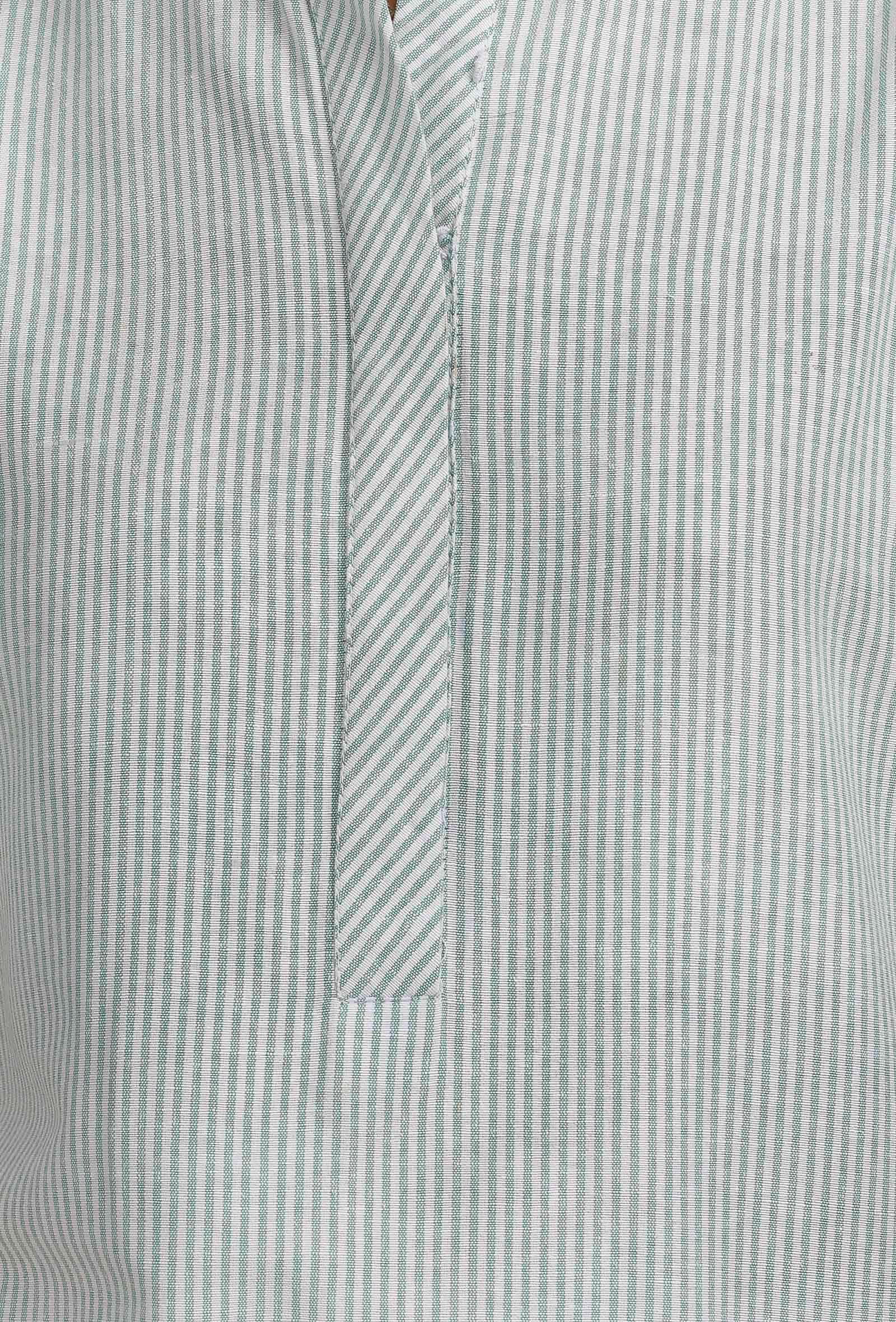 Green Striped Cotton Straight Kurta