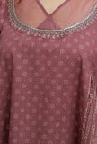 Plum Side Gather Hand-Block Printed Kurta
