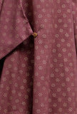 Plum Hand-Block Printed Asymmetrical Short Kurta