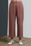 Plum Hand-Block Stripe Wide Leg Pants