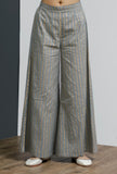 Grey Hand-Block Stripe Printed Palazzo