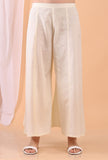 Cream White Cotton Palazzo