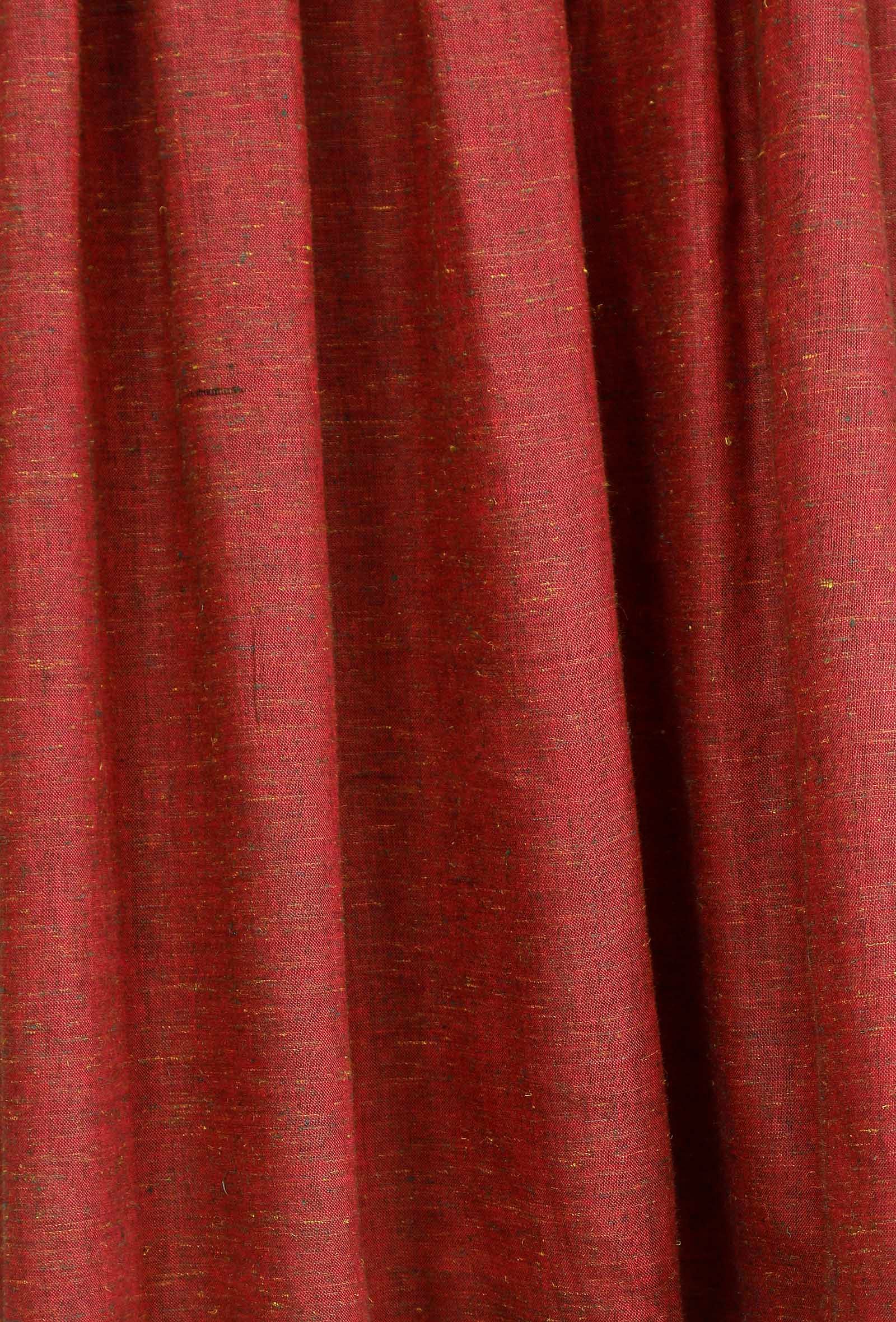 Carmine Red Khadi Cotton Sleeveless Flared Dress