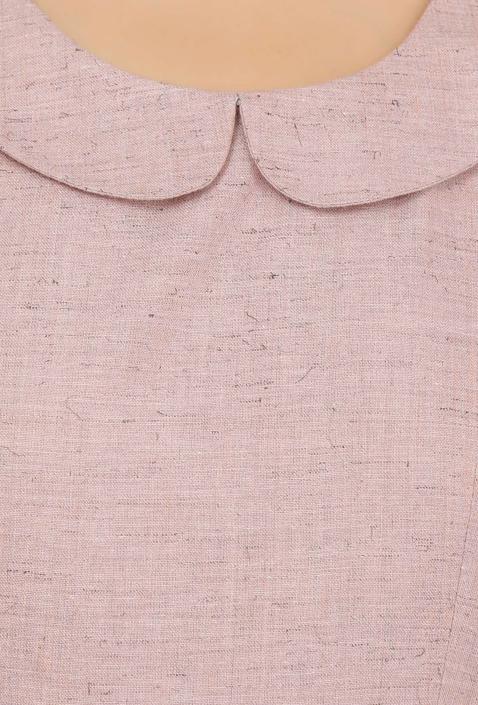 Orchid Pink Khadi Cotton Flared Peter Pan Collar Dress