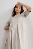 Beige Straight Cotton Flared Kurta
