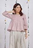 Orchid Pink Round Flared Cotton Khaadi Top