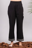 Black Straight Cotton Pants