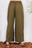 Solid Olive Green Palazzo Pants