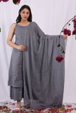 Grey embroidered Kota Dupatta