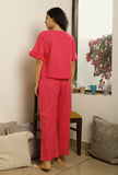 Set of 2 : Pink Cotton Top and Pajama