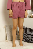 Set of 2 : Plum Purple Cotton Top and shorts