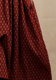 Red Ajrakh Print Flaredand Gathered Kurta with Pockets