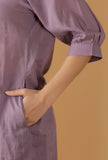 Set Of 2: Mulmul Cotton Lilac Kurta And Harem Pant Yoga Set