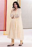 Light Yellow Brasso Organza Kalidar Angrakha Overlay Kurta