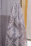 Cloud Grey Cotton & Sheer Brasso Organza Flared Dress