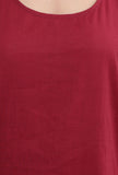 Carmine Red Sleeveless Flared Slip Kurta